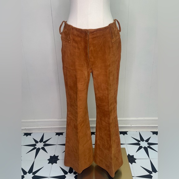 Vintage 1970’s Ted Lapidus Unisex Suede Trench Coat & Matching Flare Pant - Picture 4 of 9